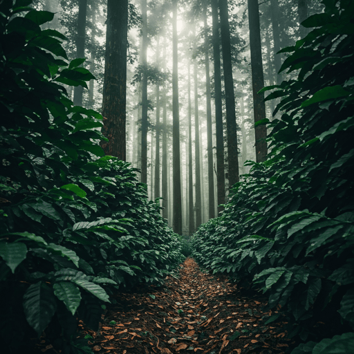 Coffee trees canopy